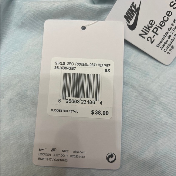 NWT Nike Youth Girls 2 Piece Short Set - Picture 7 of 7